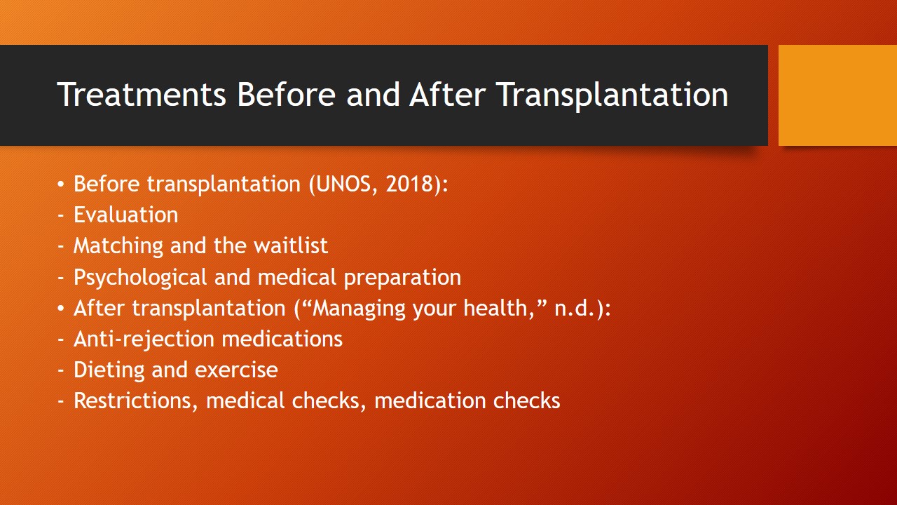 Treatments Before and After Transplantation