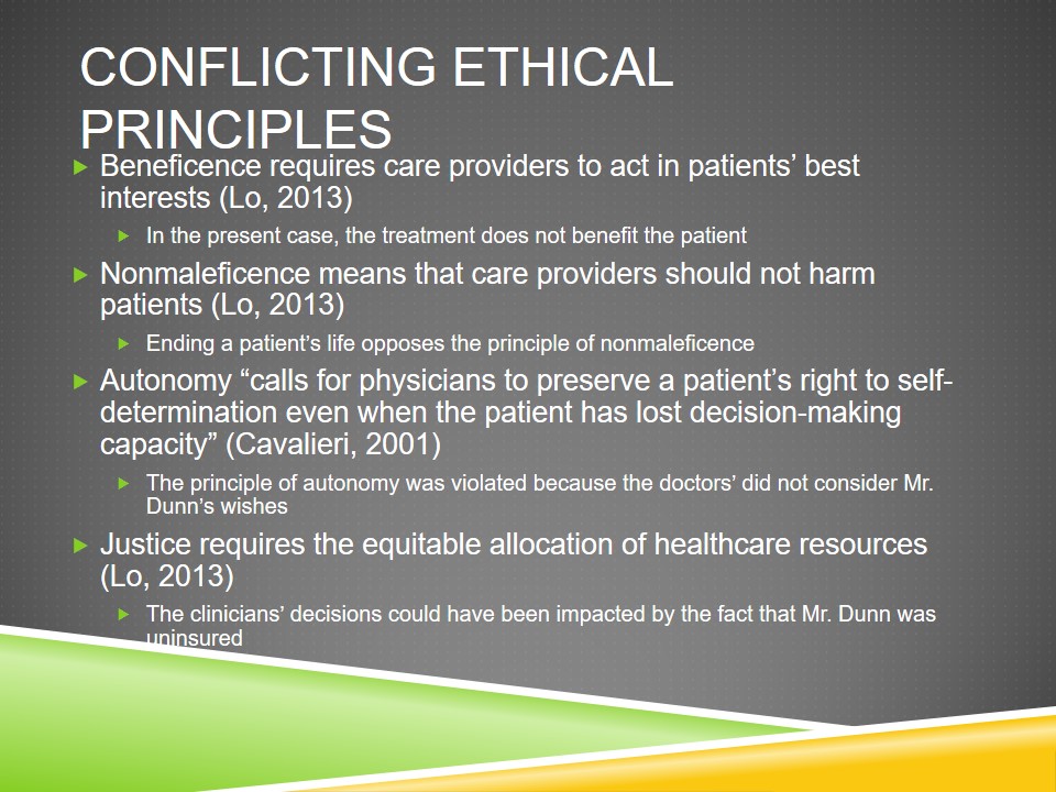Conflicting Ethical Principles