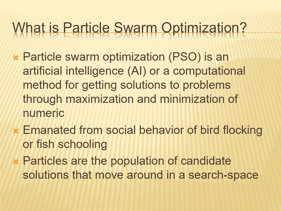 What is Particle Swarm Optimization?