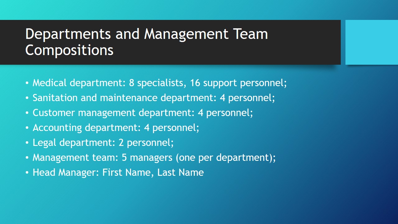 Departments and Management Team Compositions