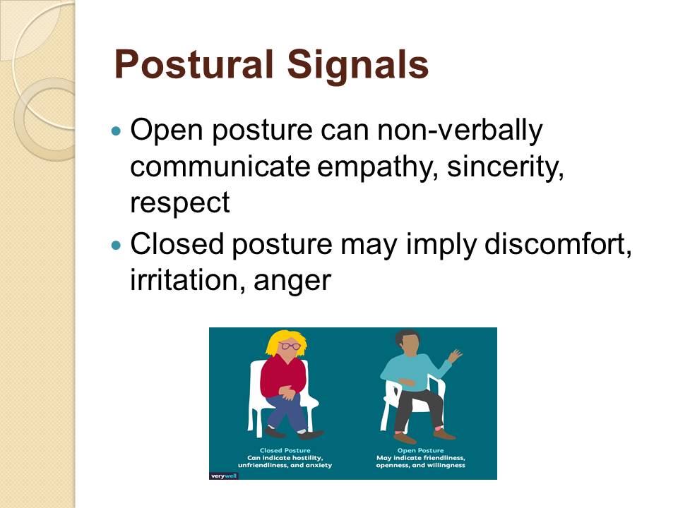 Posture as a Non-Verbal Communication Element - 855 Words