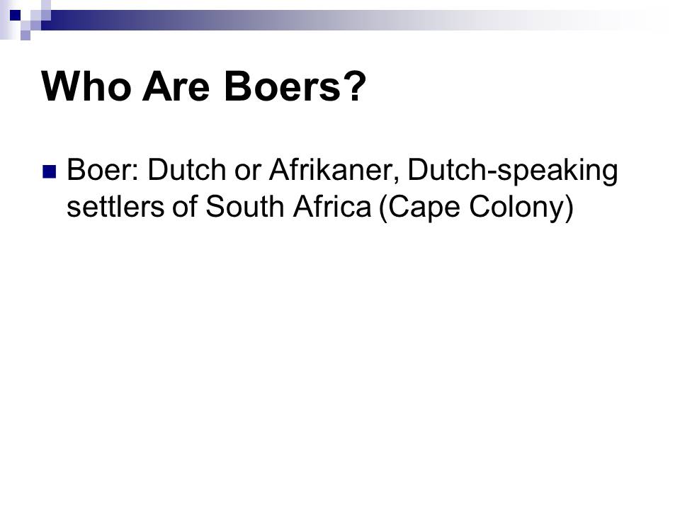 Who Are Boers