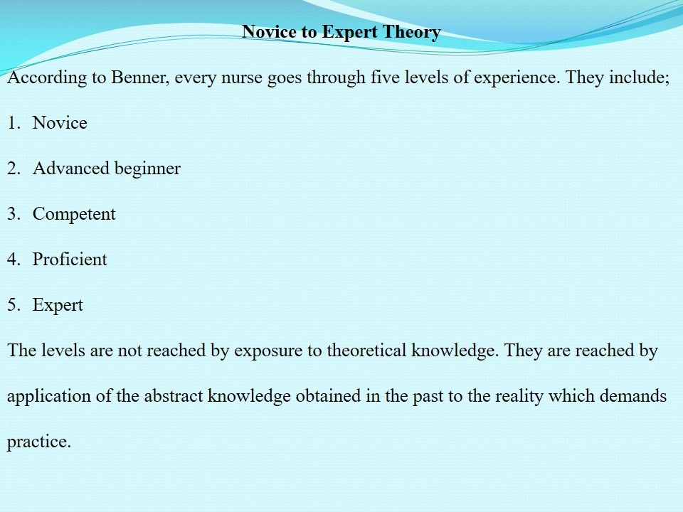 Novice to Expert Theory