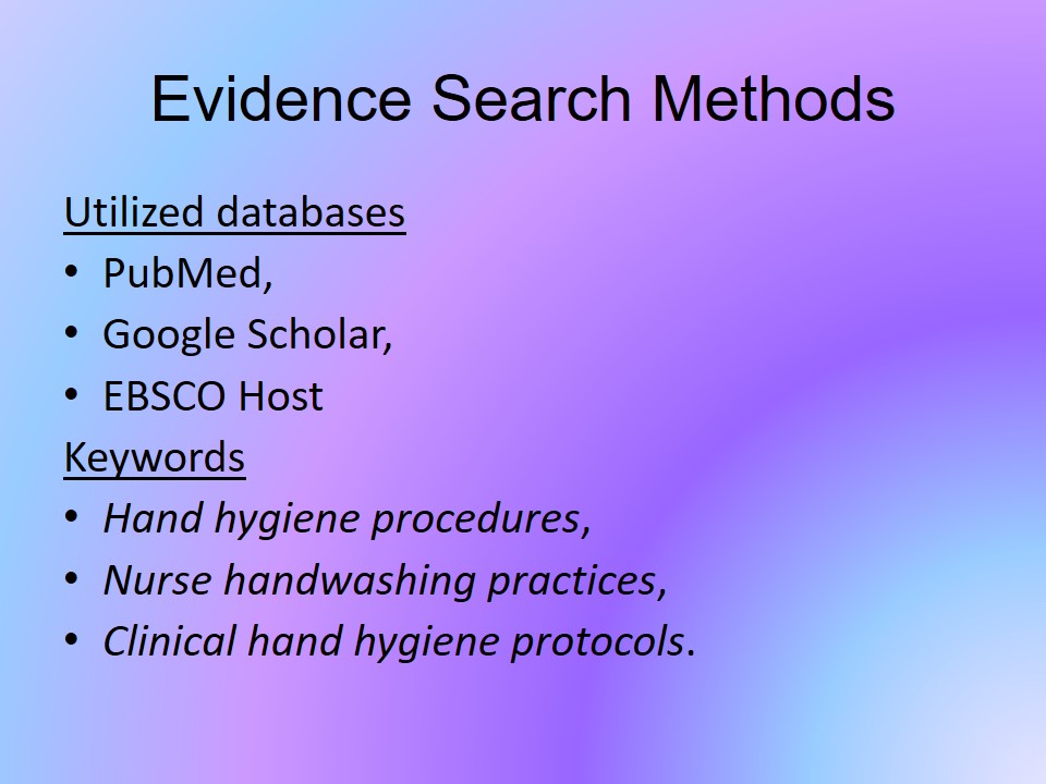 Evidence Search Methods