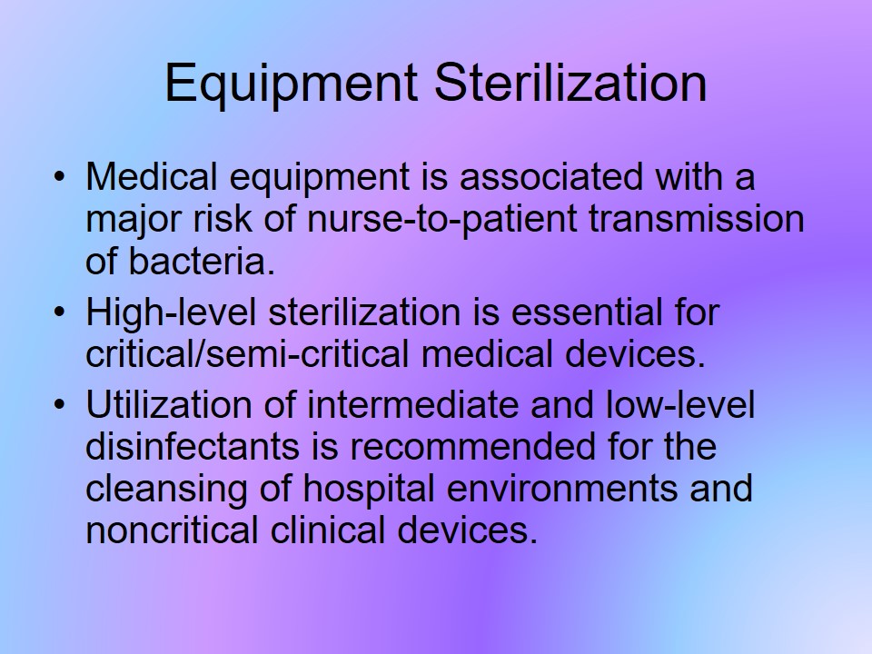 Equipment Sterilization