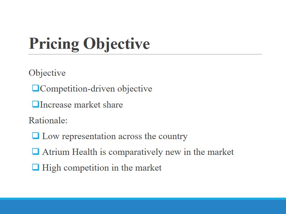 Pricing Objective