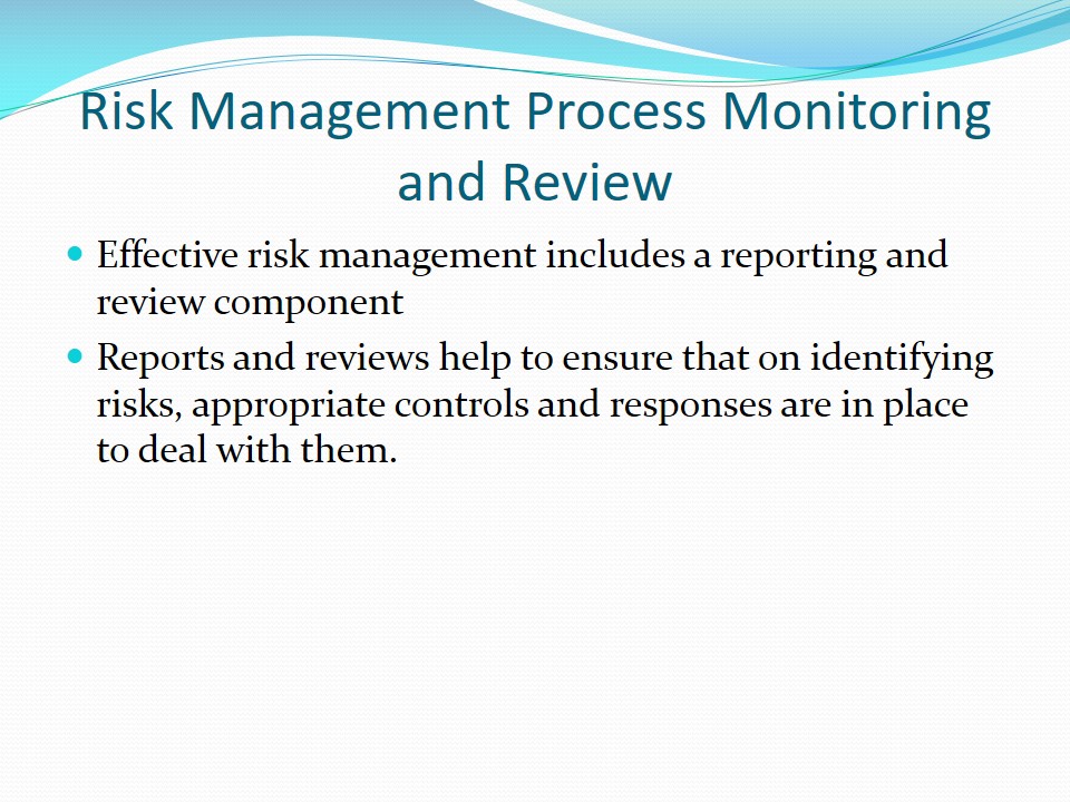 Risk Management Process Monitoring and Review