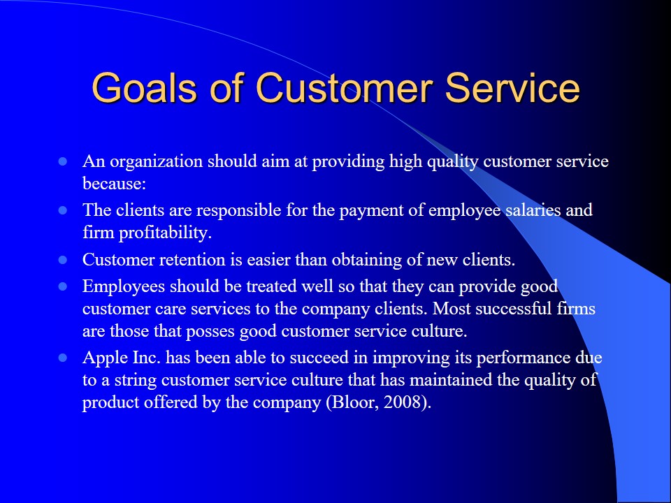 Goals of Customer Service