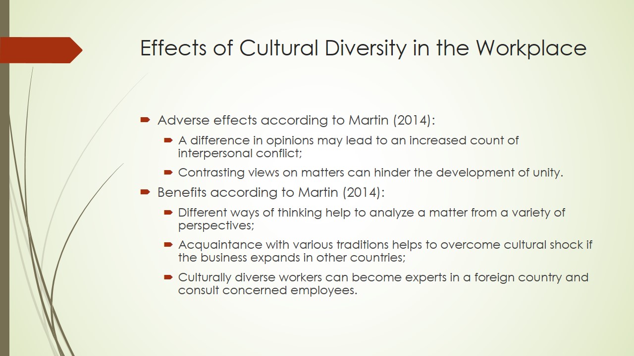Effects of Cultural Diversity in the Workplace