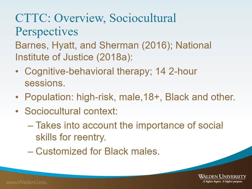 CTTC: Overview, Sociocultural Perspectives