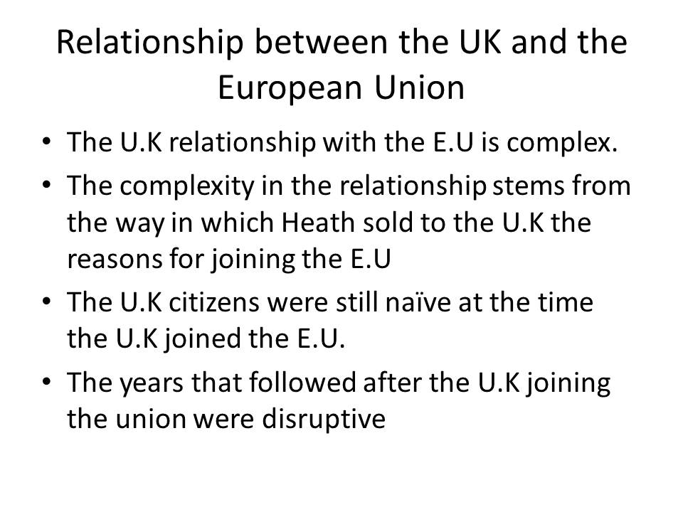 Relationship between the UK and the European Union
