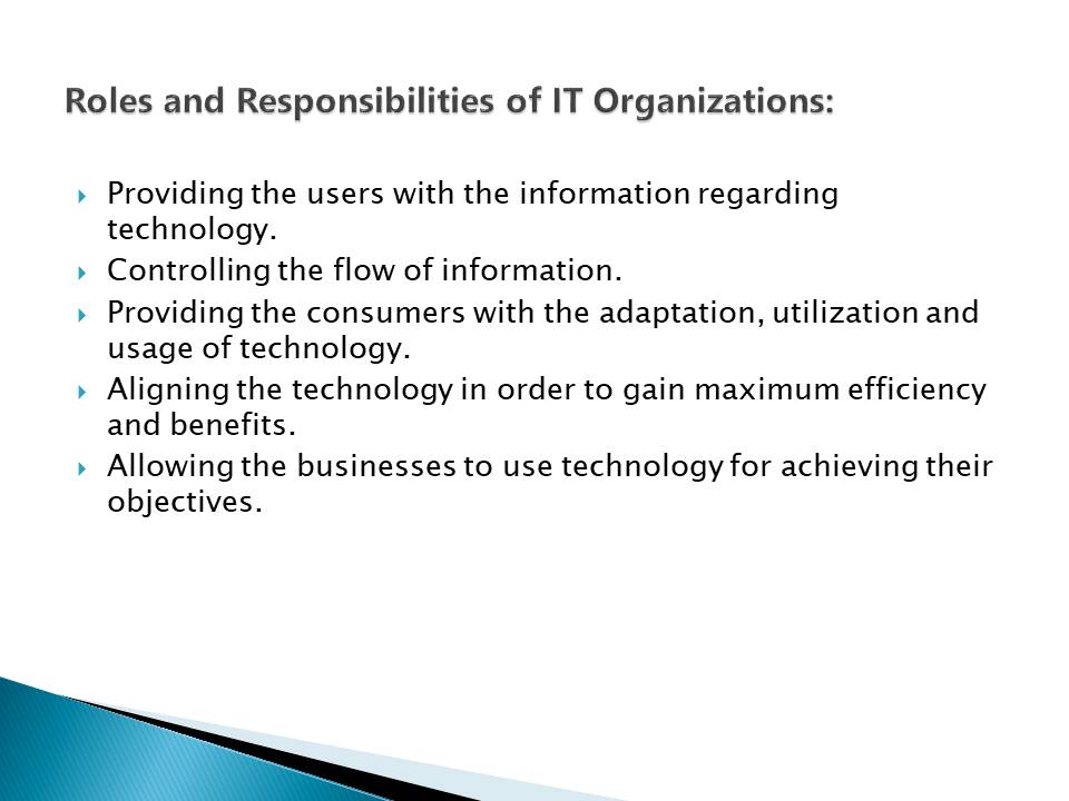 Roles and Responsibilities of IT Organizations