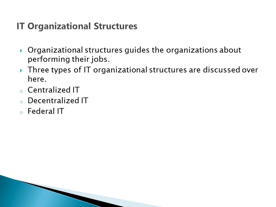 IT Organizational Structures