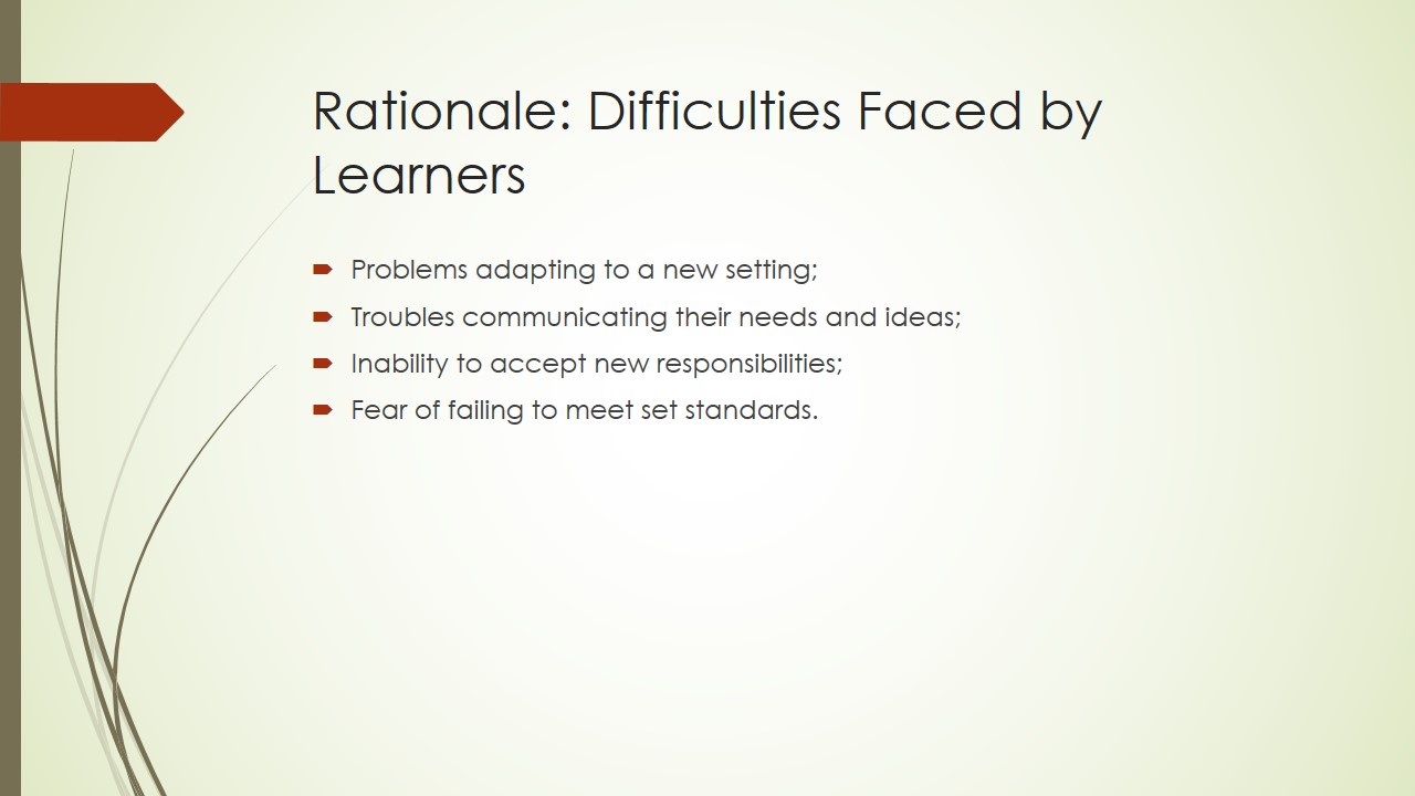 Rationale: Difficulties Faced by Learners