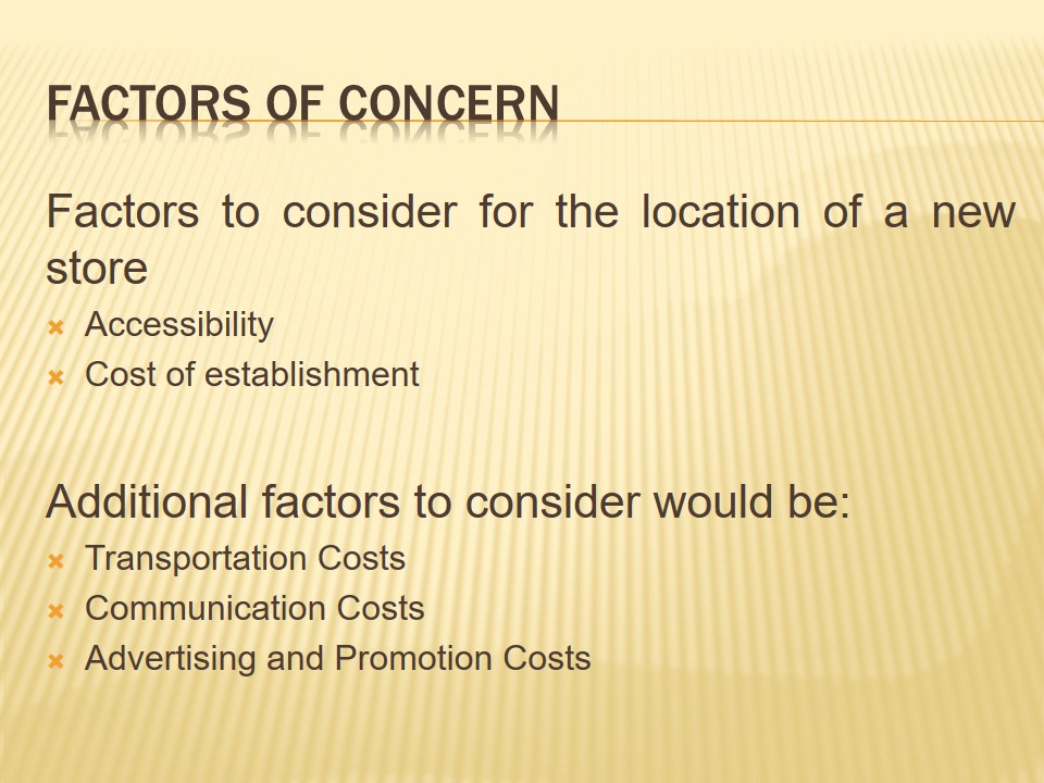 Factors of concern