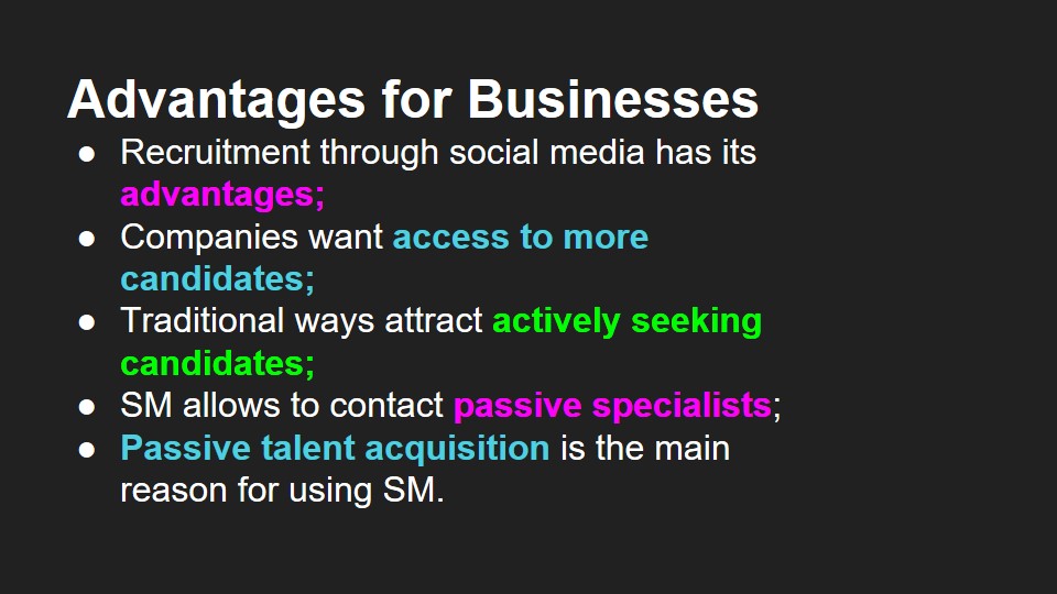 Advantages for Businesses