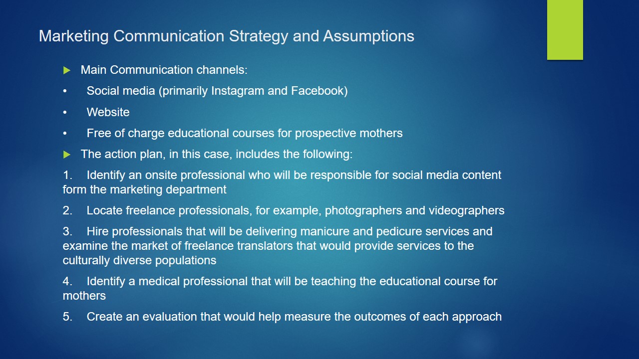 Marketing Communication Strategy and Assumptions