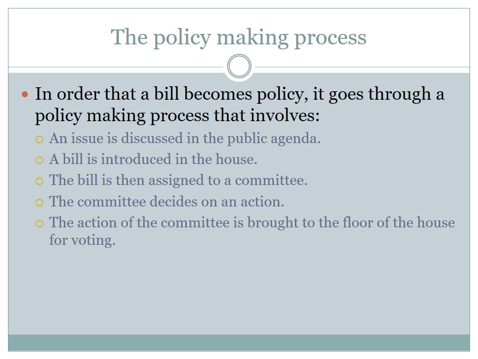 The policy making process