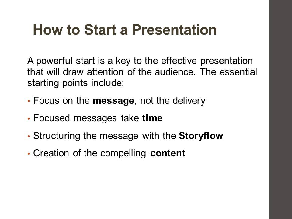 How to Start a Presentation