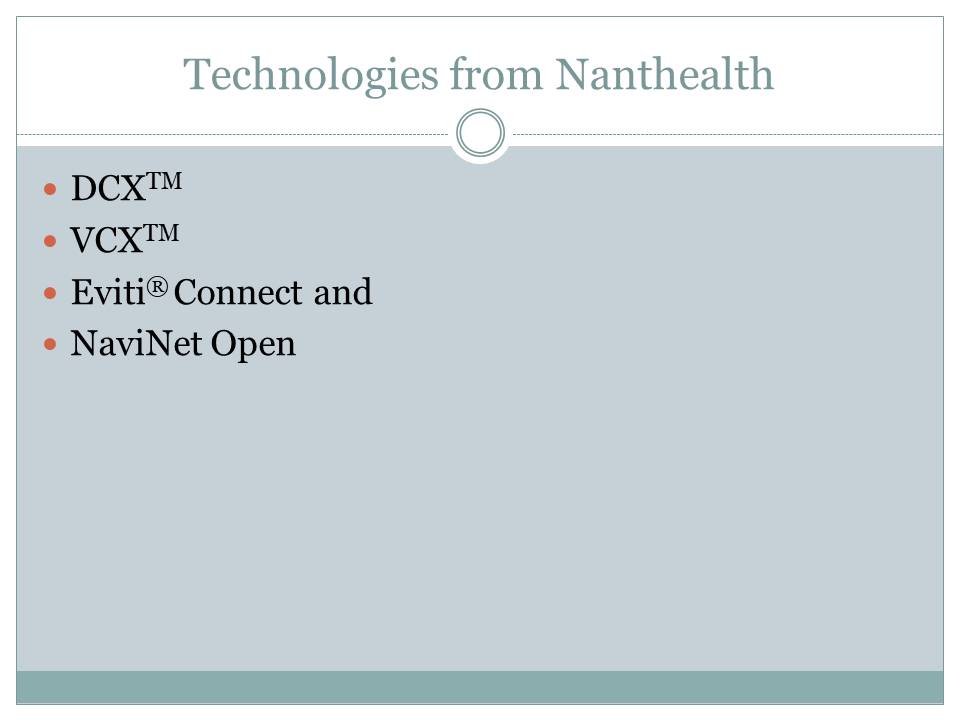 Technologies from Nanthealth