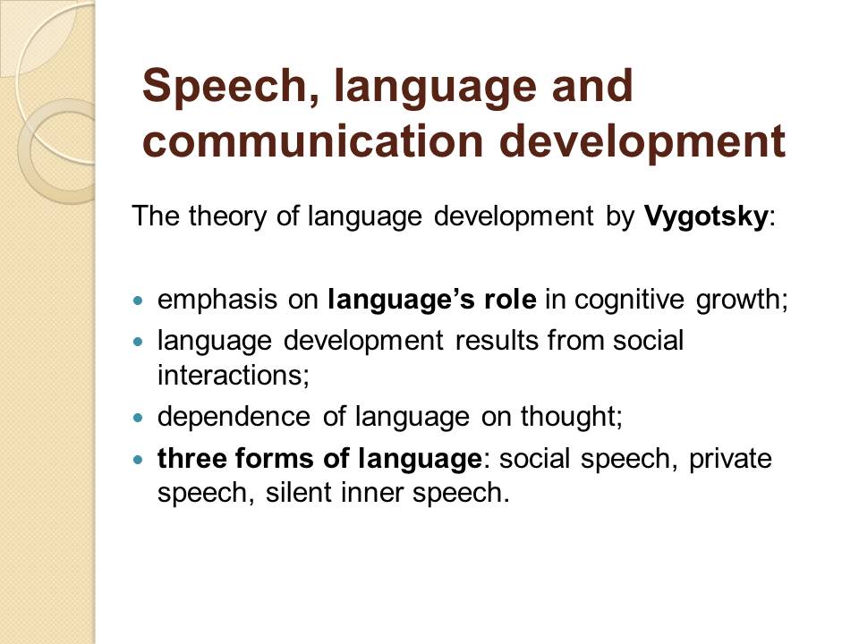 Speech, language and communication development