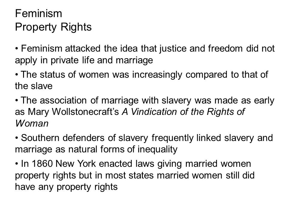 Feminism: Property Rights.