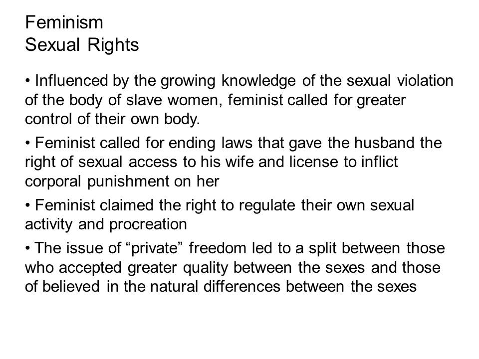 Feminism: Sexual Rights.