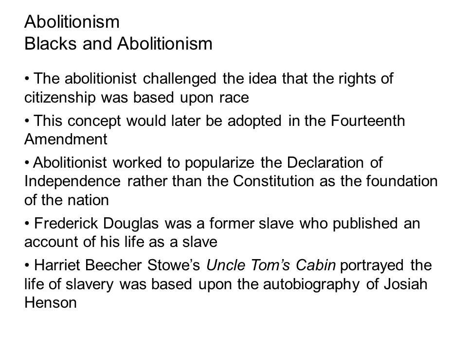 Abolitionism: Blacks and Abolitionism.