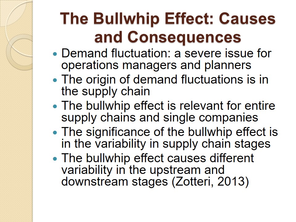 The Bullwhip Effect: Causes and Consequences