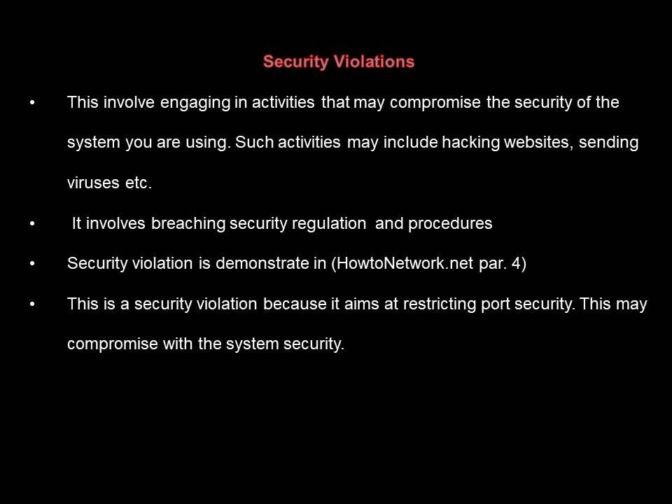 Security Violations