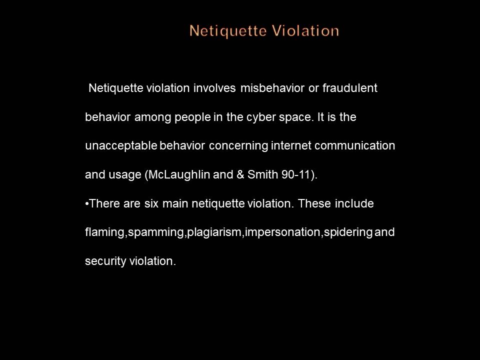 Netiquette Violation