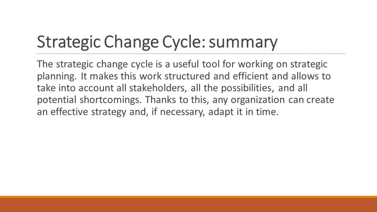 Strategic Change Cycle: summary