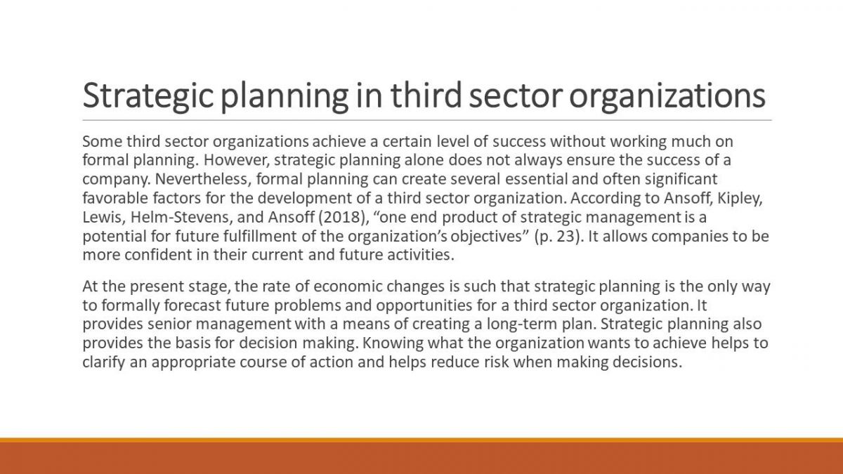 Strategic planning in public organizations