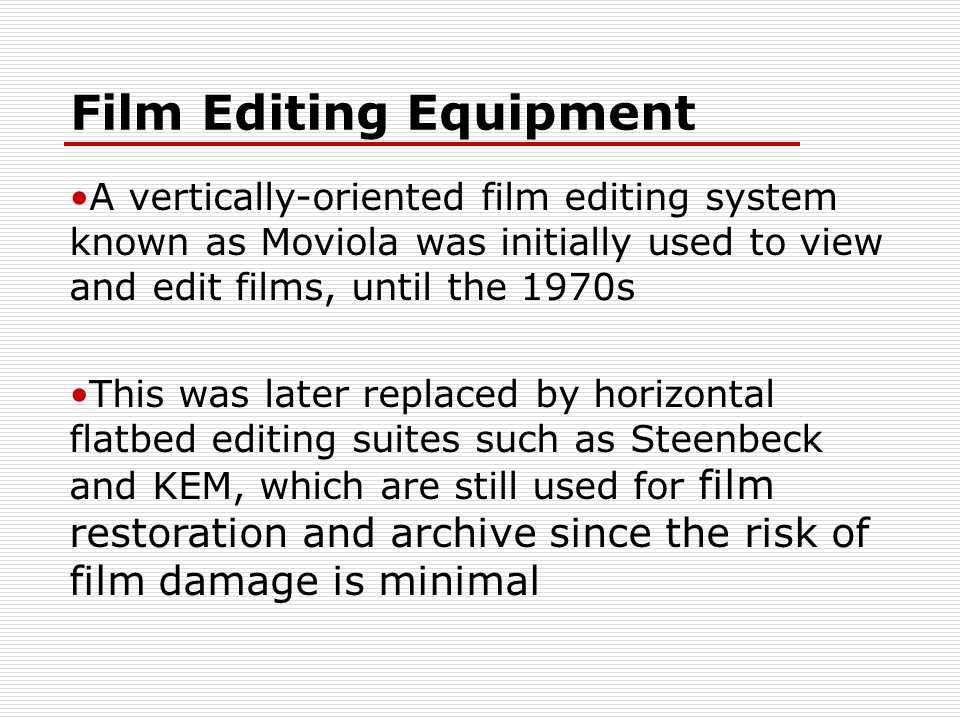 Film Editing Equipment