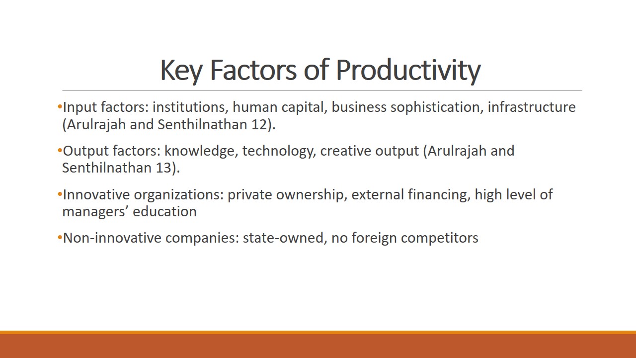 Key Factors of Productivity
