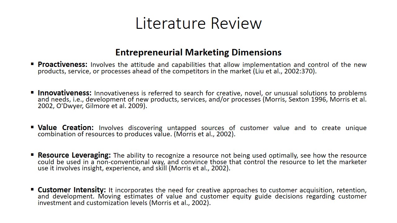 Entrepreneurial Marketing Dimensions