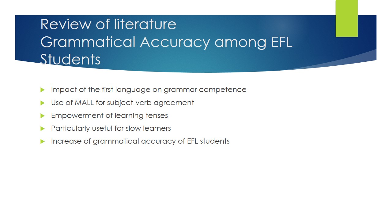 Grammatical Accuracy among EFL Students