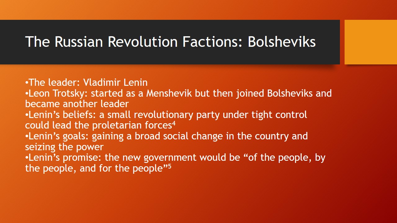 The Russian Revolution Factions: Bolsheviks