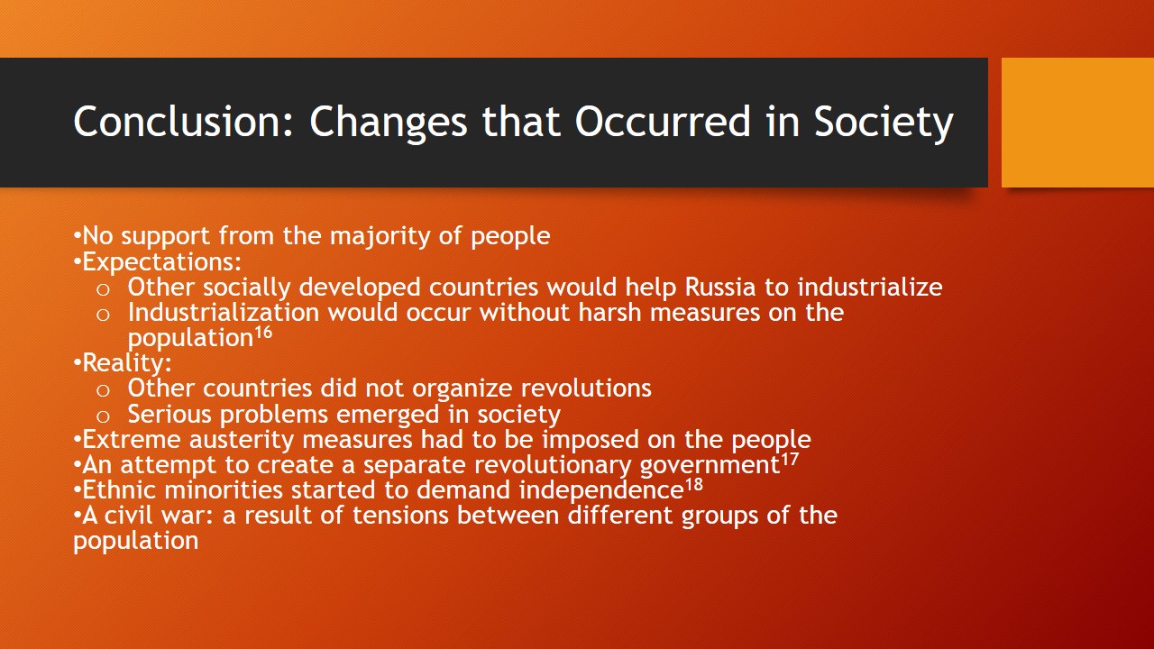Conclusion: Changes that Occurred in Society