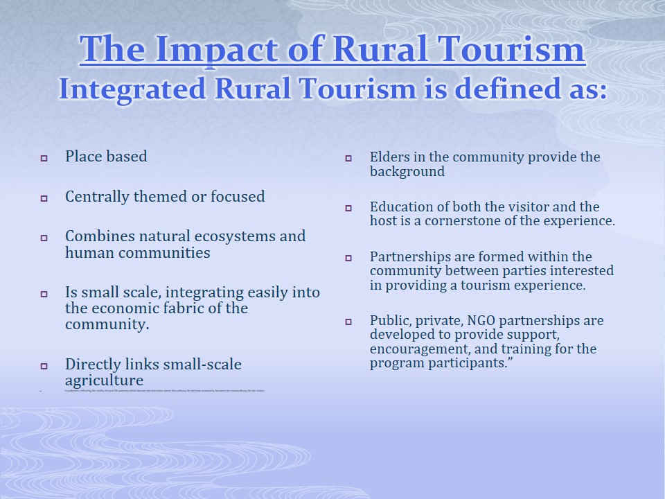 The Impact of Rural Tourism 
