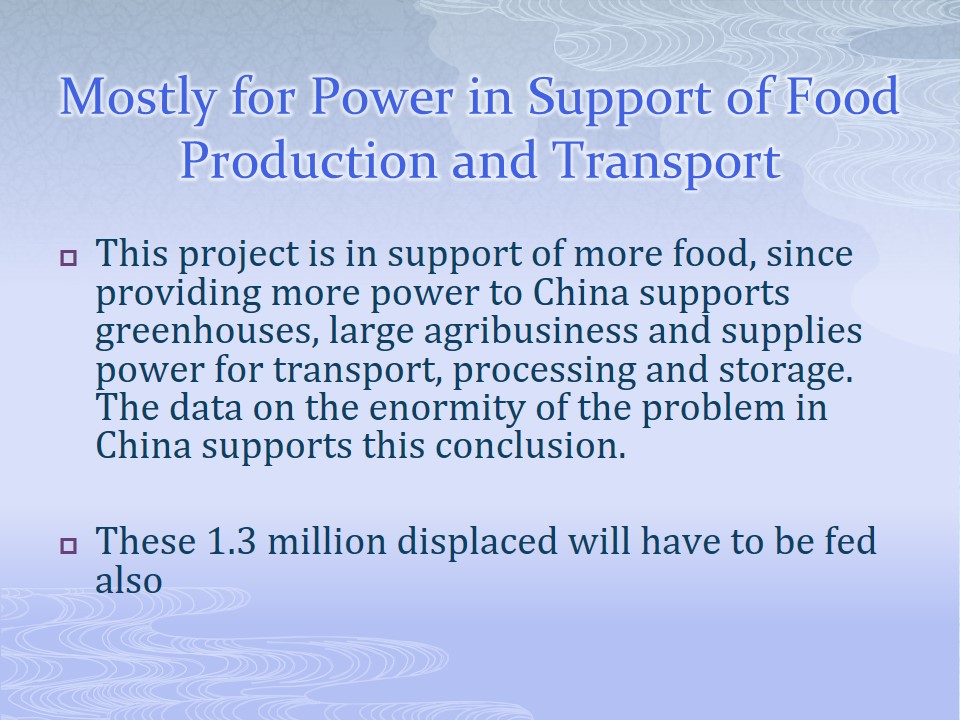 Mostly for Power in Support of Food Production and Transport.