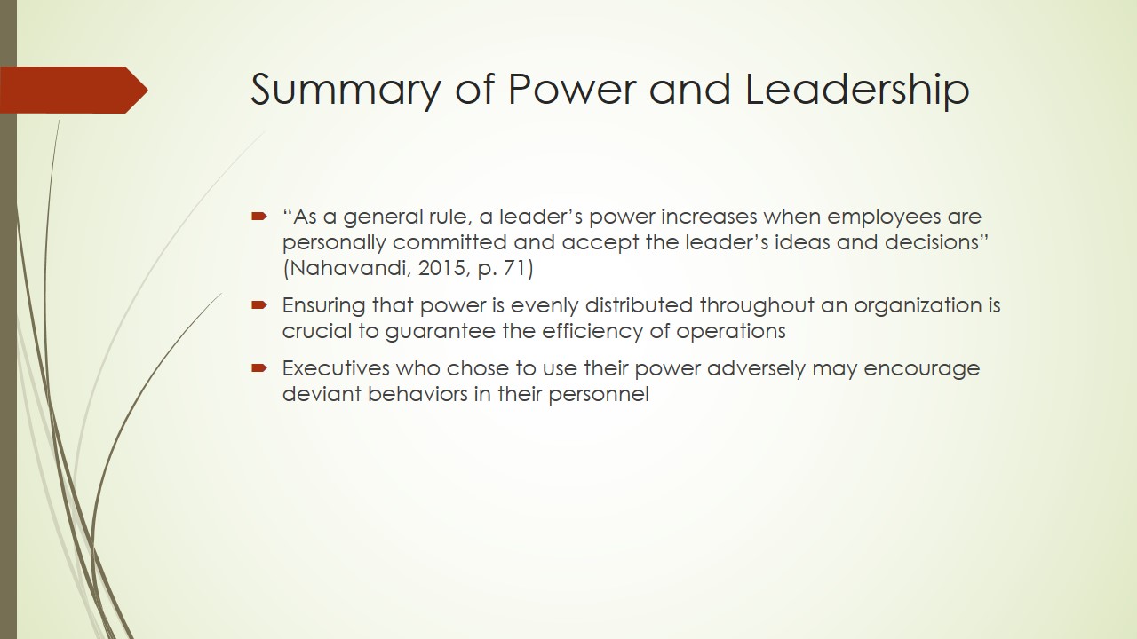 Summary of Power and Leadership