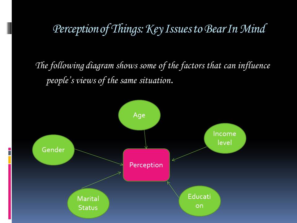 Perception of Things: Key Issues to Bear In Mind