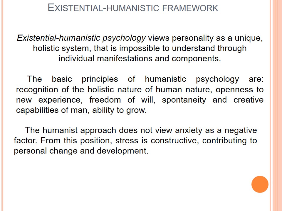 Existential-humanistic framework