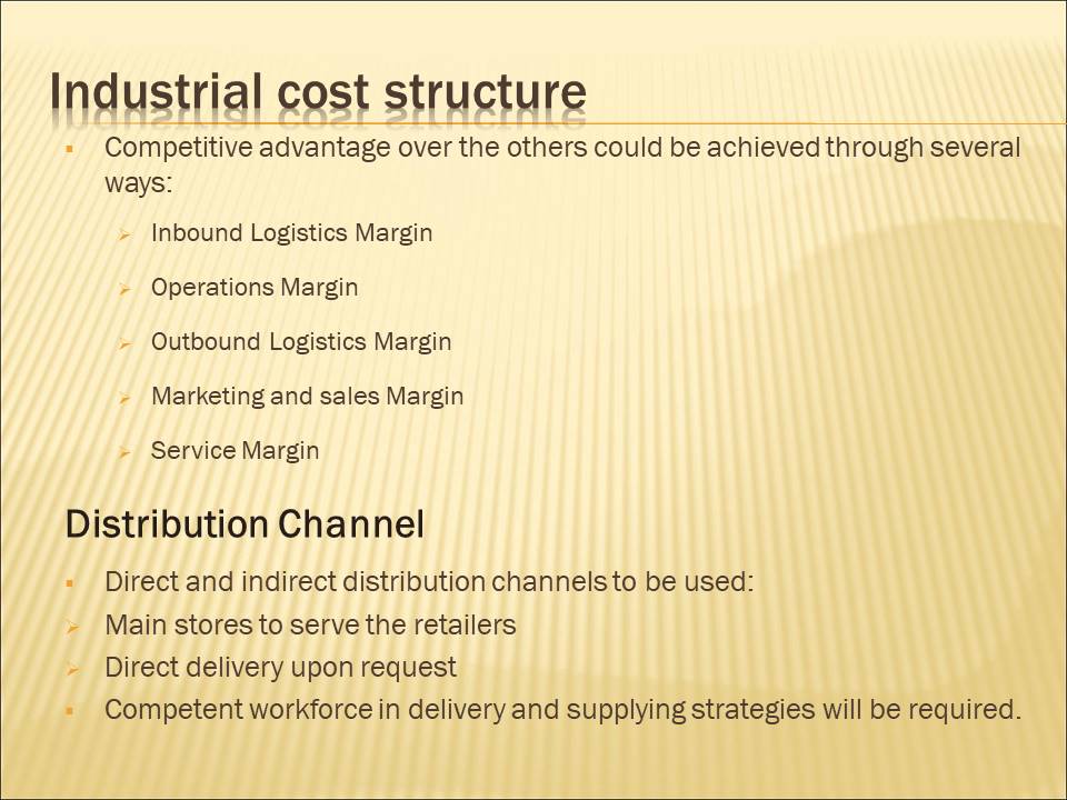 Industrial cost structure