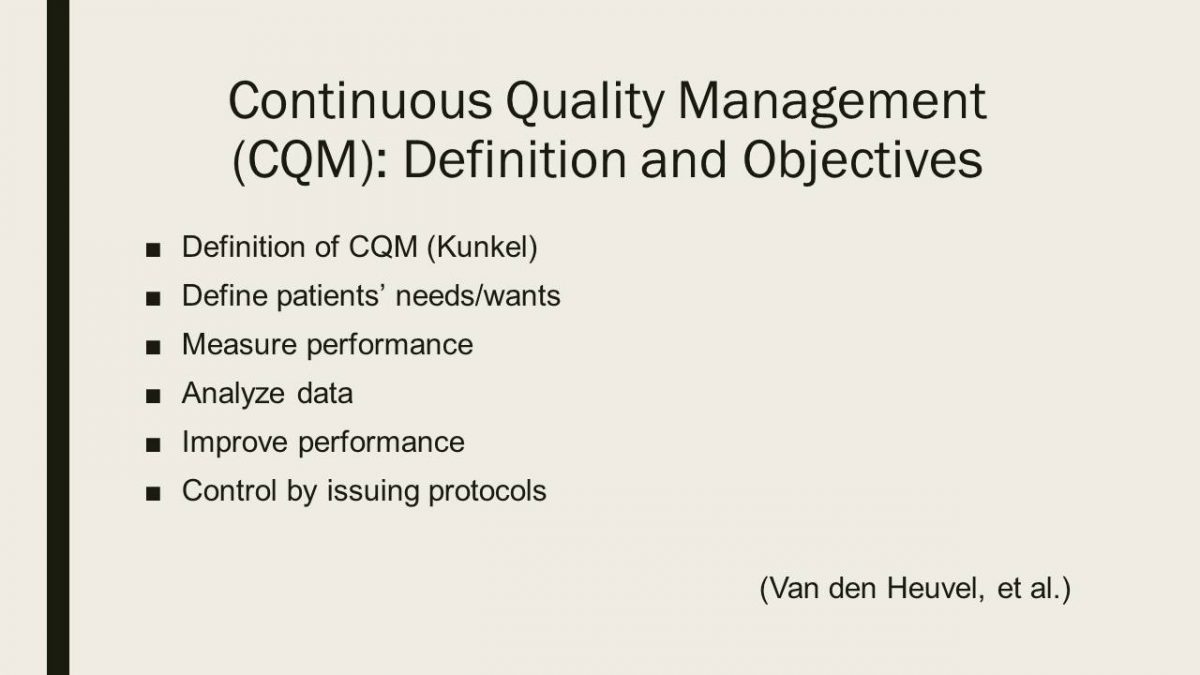 Continuous Quality Management (CQM): Definition and Objectives