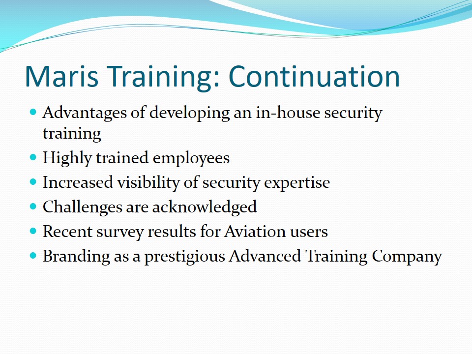 Maris Training: Continuation