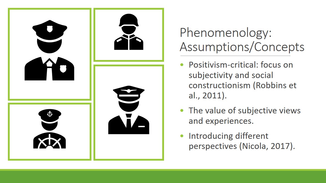 Phenomenology: Assumptions/Concepts