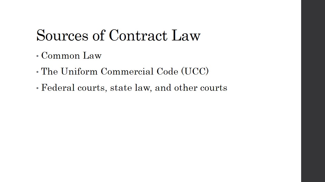 Sources of Contract Law