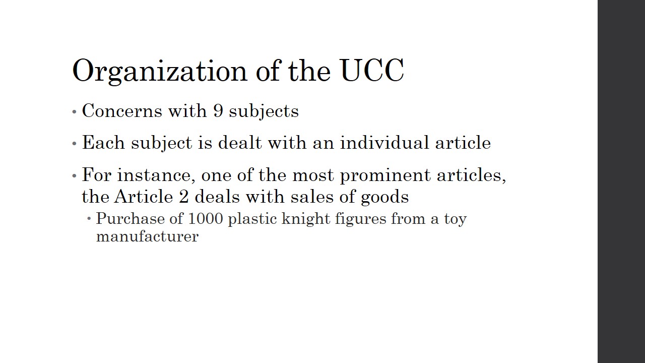 Organization of the UCC